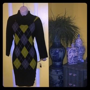 🖤NEW🖤 Sophisticated "Argyle" SWEATER DRESS